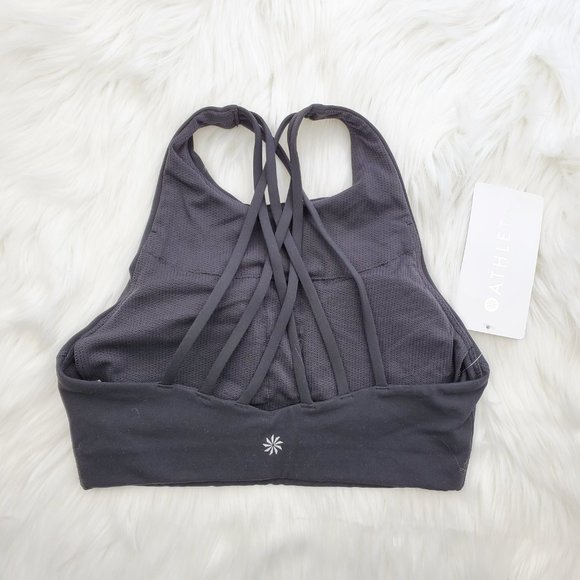 NWT Athleta Black High Neck Hyper Focused Bra - Picture 5 of 7